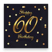 Picture of 60TH BIRTHDAY NAPKINS BLACK & GOLD 33X33CM 20 PACK
